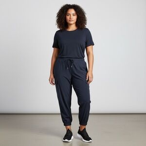 Old Navy stretch tech quick dry mid rise ankle navy track pants size 4X NWT